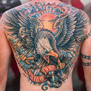 Tattoos Guy Aitchison Bald Eagle with Banner
