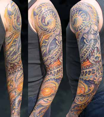 Gangsta Tattoo Sleeve. The scary skull is a nice touch