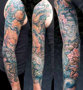 Tattoos   Guy Aitchison. Foo Dog - Buddha Sleeve