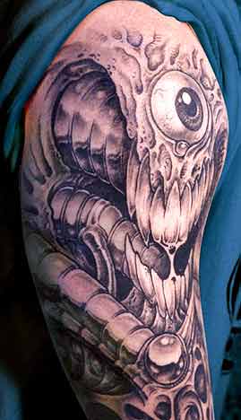 Looking for unique Blackwork tattoos Tattoos Bio Mech Eyeball