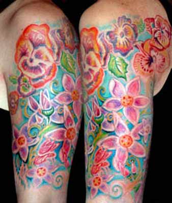 Tattoos · Michele Wortman. Flowers on Shoulder