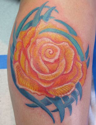 red rose tattoo. Michele Wortman - Yellow Rose