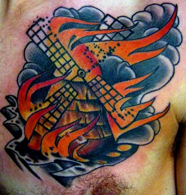 Burning Windmill Tattoos