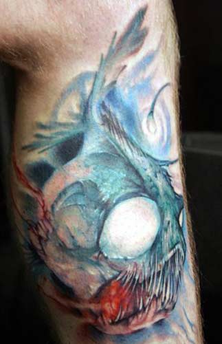 Angler Fish. Placement: Arm Comments: Free hand, no stencil, no reference