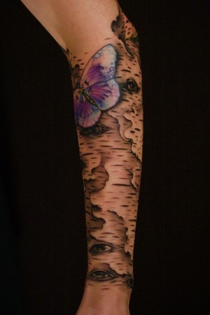 Jeff Gogue Birch Tree forearm piece In progress