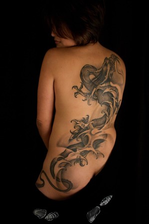 Dragon Tattoos Back Pieces. and Gray Dragon Back Piece