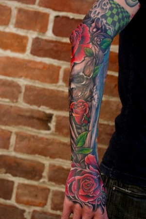 sleeve tattoos with roses. Tattoos. Tattoos Sleeve. Roses