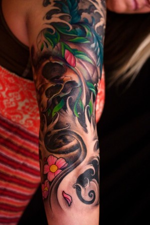 flower tattoo sleeve. Flower Tattoos,