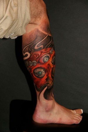 Looking for unique Tattoos? Skull Leg Piece - Japan 2010