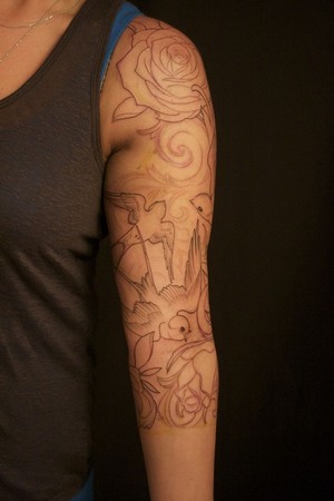 tattoo sleeve outline template