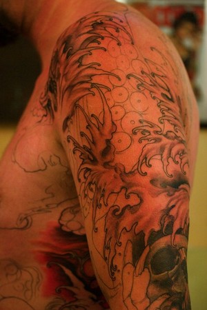 rib cage tattoo. sleeve/ ribcage piece in
