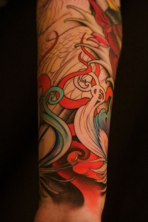 Jeff Gogue Phoenix forearm piece forearm sleeve tattoos