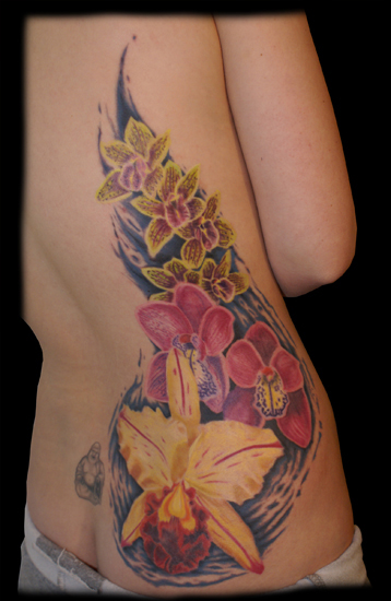 This orchid flower tattoo is a really great design