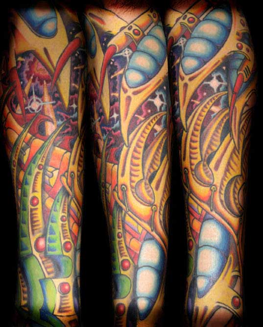 Tattoos biomech leg