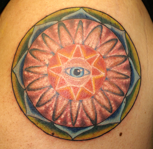 Mandala Tattoos. An intricate and colorful work of Tibetan art is the