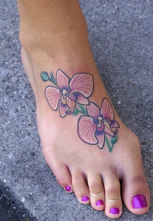 Jeff Johnson - Foot Orchid Tattoo