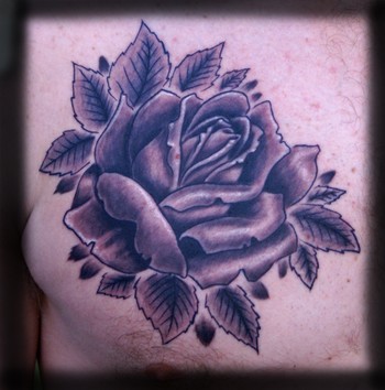 black and grey rose tattoos