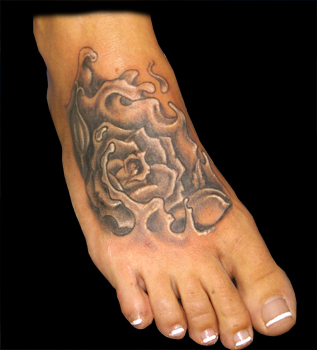 Sexy Rose Foot Tattoo