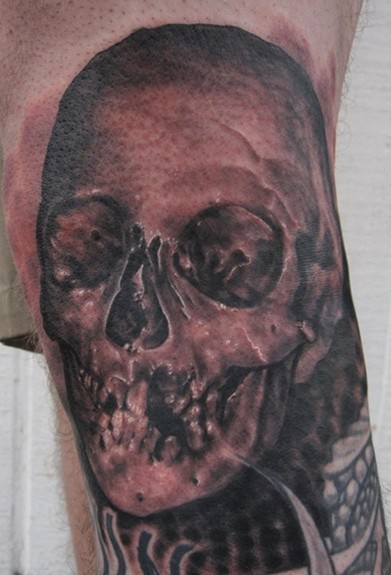 Tattoos. Tattoos Evil. black and grey skull tattoo