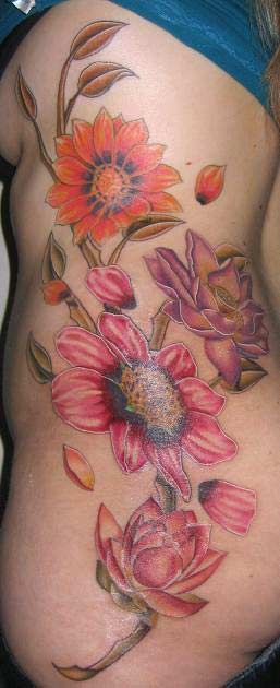 I love the little story she tattooed on her rib tattoo flowers