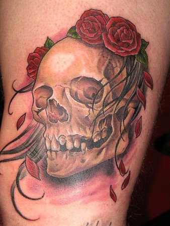 Skull n roses tattoo by Phosphoratus tattoo designs skulls