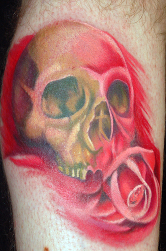 rose skull tattoo. Skull and Rose