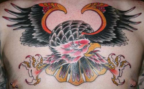 Eagle tattoos are common choices for men and women who serve as police 