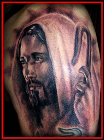 hood tattoos. Darrin White - Jesus Hood