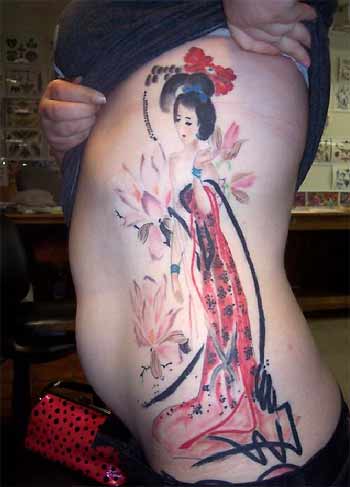 Beautiful Girls Tattoo Images With Side Body Tattoos Art Typically Good Geisha Tattoos Designs Art Gallery Pictures 