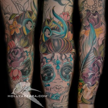 day of dead skull tattoo meaning. hair day of dead tattoos girly