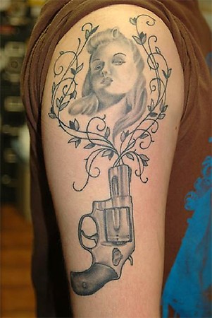 Holly Azzara - Pistol Portrait Tattoo