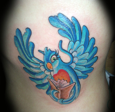 Looking for unique Heart tattoos Tattoos? Cris's Poetry Blue Bird Tattoo