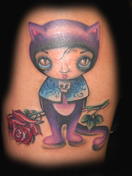 Comments Dark kittie Tattoo Keyword Galleries Color Tattoos Evil Tattoos 