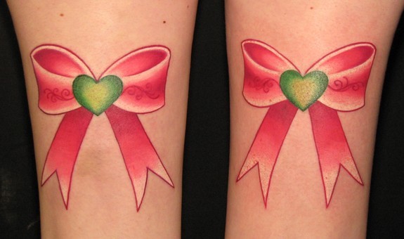 bow tattoos on foot