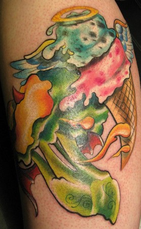 Looking for unique Tattoos? Brocolli vs Ice cream. Click to view large image