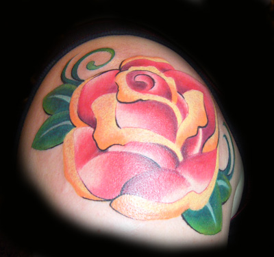 Music + Rose Tattoo. On Marc who stole my tattoo idea,