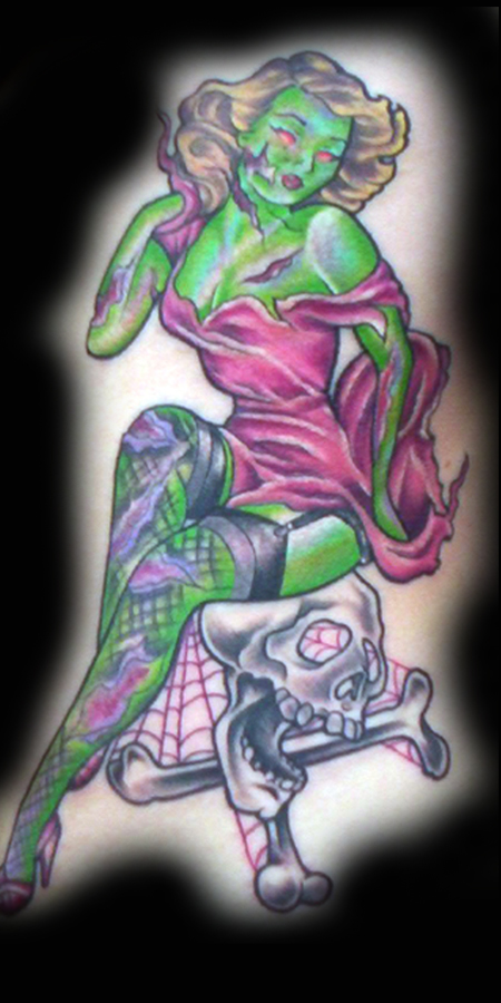 Looking for unique Tattoos? Pin-Up Zombie Tattoo Click to view large image