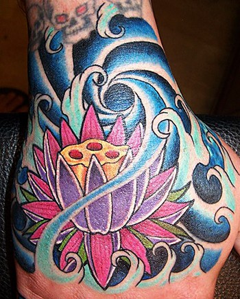 Wave Tattoos on Lucky 7 Tattoo Studio   Tattoos   Page 2   Lotus Wave Tattoo
