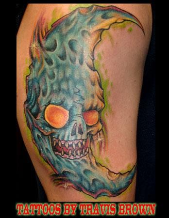 Skull Moon Tattoo