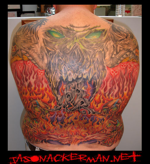 skull tattoo on back. Jason Ackerman - SKULL