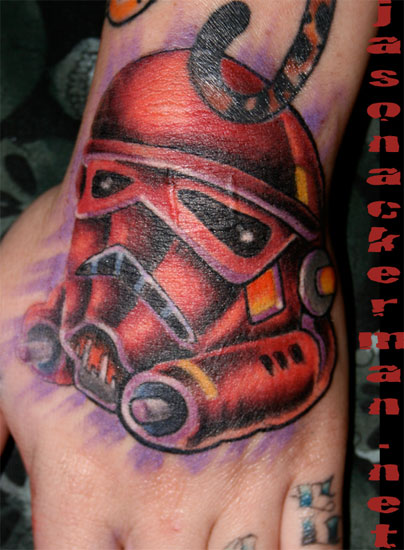 Jason Ackerman storm trooper hand tattoo Large Image Leave Comment