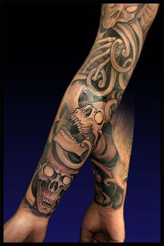 skull sleeve tattoos. skull sleeve tattoo.