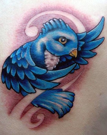 blue bird tattoo dress