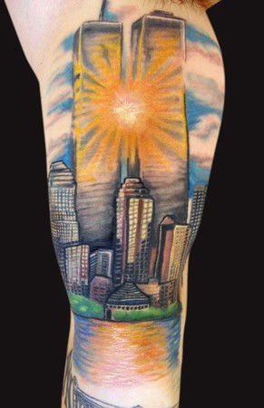 Twin Towers Tribute Tattoo