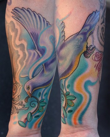By Jerry Ware of Atlas Tattoo. Jerry perfectly covered up my old dove tattoo