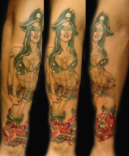 pin up vampire girl tattoos. tattoos of pin up girls.
