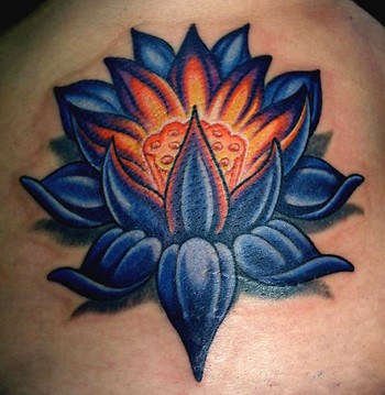 Blue Lotus Tattoo. Placement: Arm Comments: 2008 Rome Convention