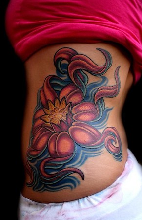 Mike Cole - Big Rib Flower Tattoo