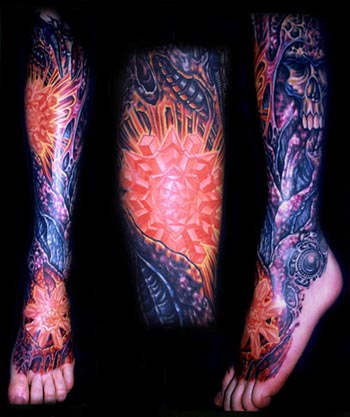 leg sleeve tattoos. star leg sleeve tattoo