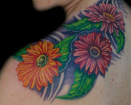 flower tattoos on shoulder. flower shoulder tattoo